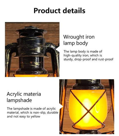 Vintage Rechargeable Camping Lantern – 3 Lighting Modes