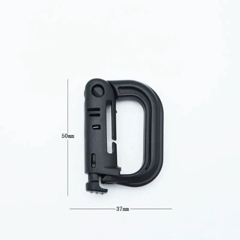 5PC Plasctic Shackle Carabiner D-ring Clip Molle Webbing Backpack Buckle Snap Lock Grimlock Multi Outdoor Hiking Camping Gear