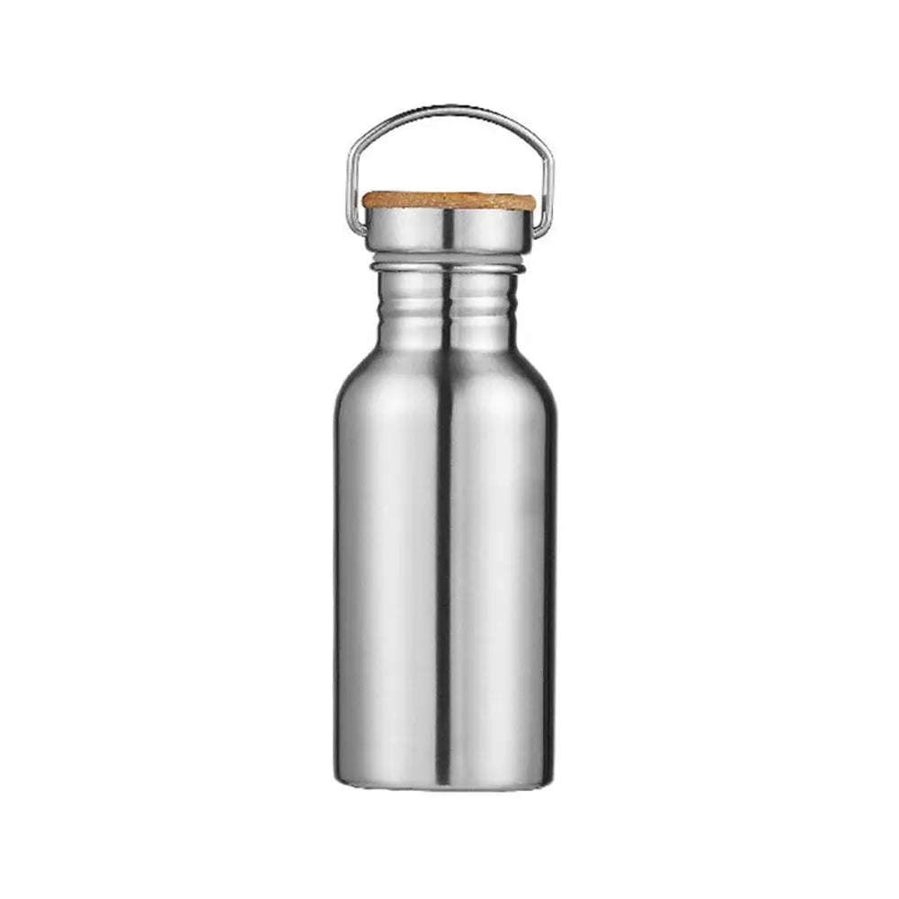 Portable Stainless Steel Bicycle Water Bottle Sports Fitness Single Walled Vacuum Insulated Metal Flask