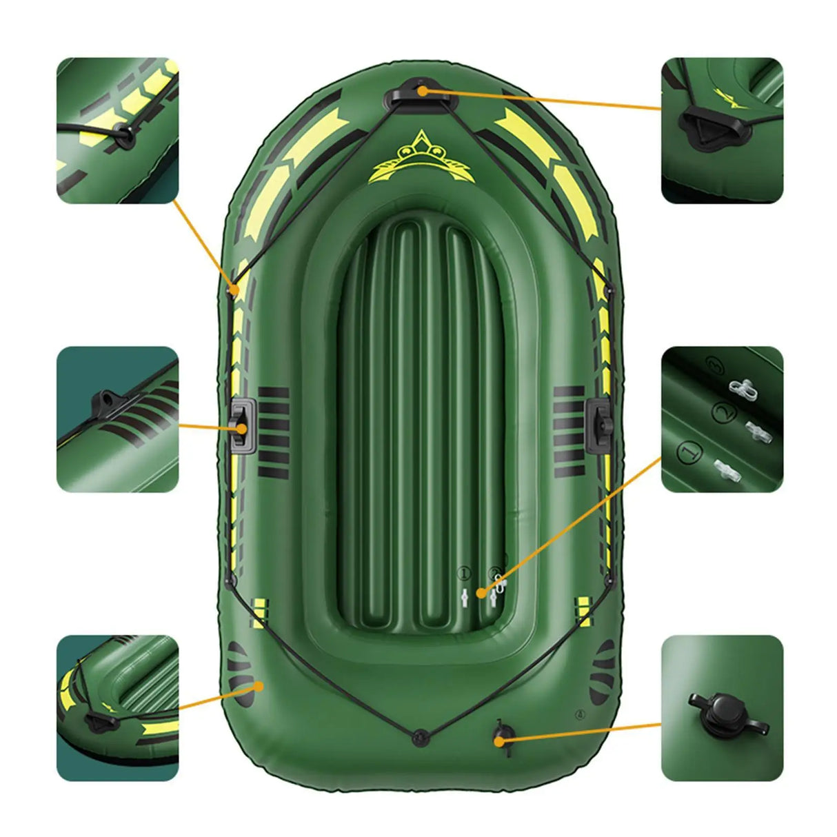 Inflatable Boat Kayak – Heavy Duty Outdoor Raft with Grab Handles & Oar Locks for Summer Water Sports