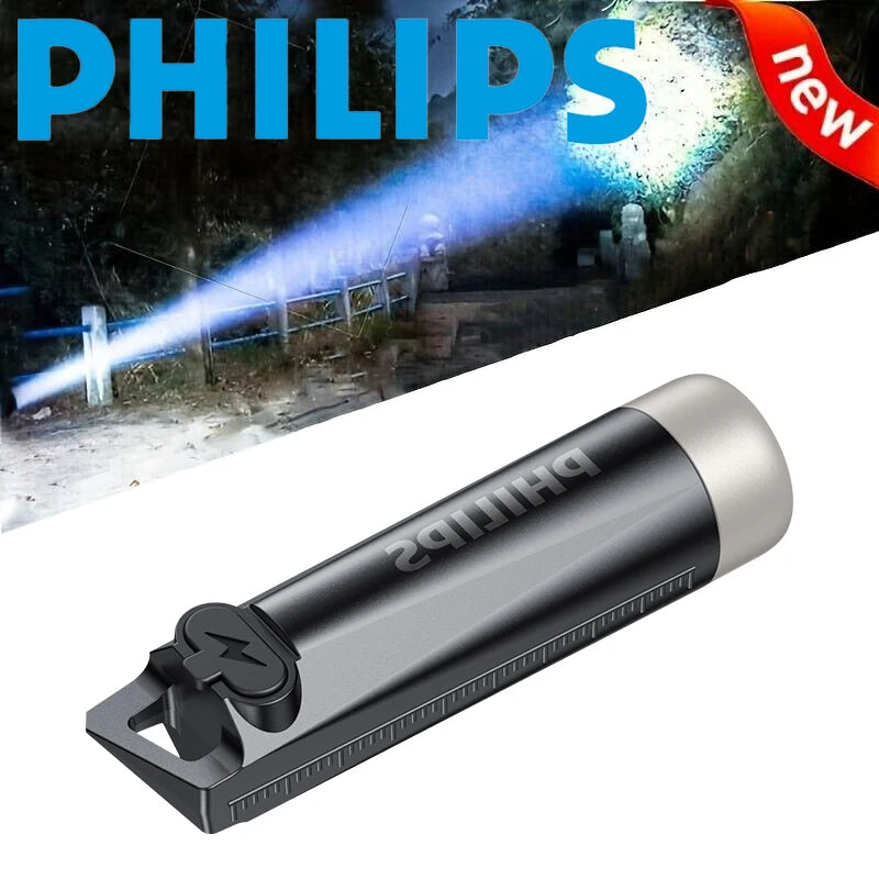 PHILIPS 2025 NEW SFL1121  EDC Flashlight LED Rechargeable Mini EDC Keychain Flashlights Camping Lamp For Hiking Self Defense