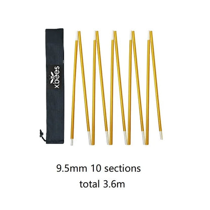 1pcs Xbees Tent Pole 8.5/9.5/11mm Camping Aluminum Alloy Tent Pole 360/400/440CM Camping Essential Accessories