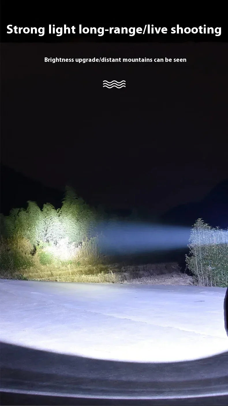 High Power Rechargeable LED Flashlight Strong Torch with Battery for Fishing Hunting Camping Lantern