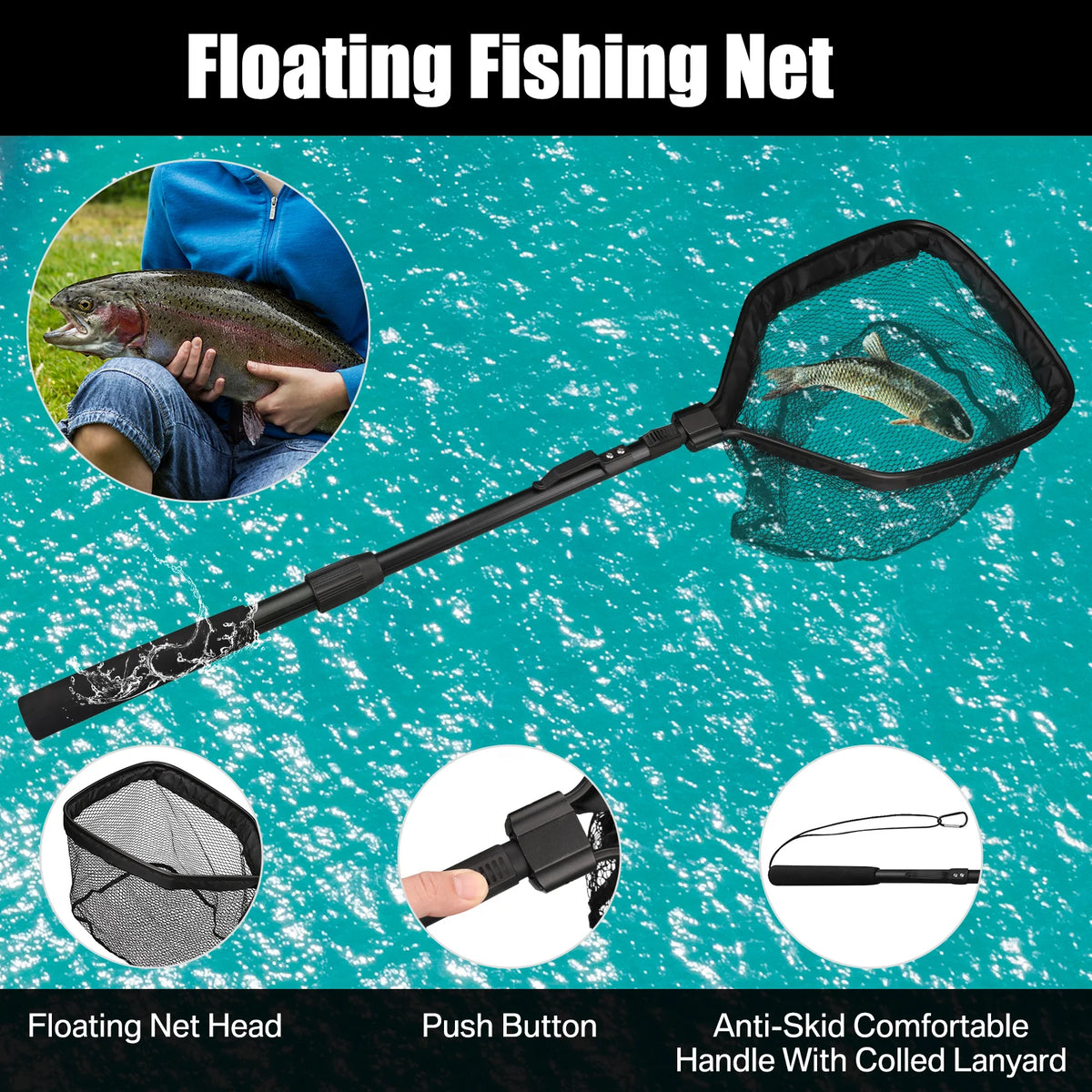Telescopic Floating Landing Net (55-190cm)