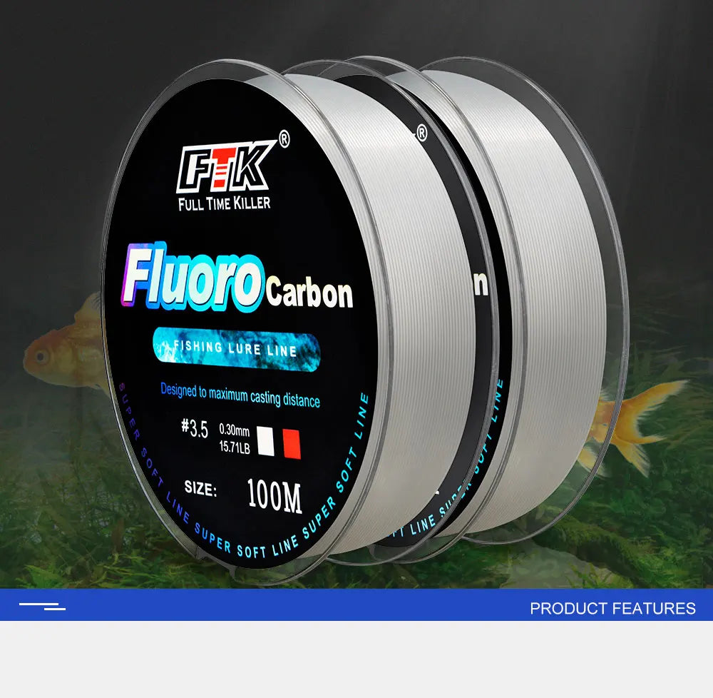 FTK Fluorocarbon Coated Line 100m (4-34 lb)