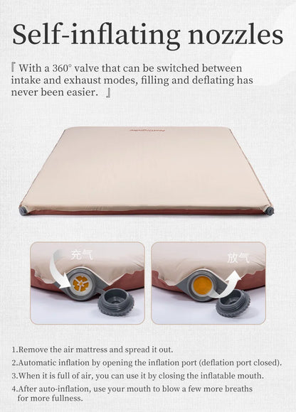 Naturehike 2025 New Air Mat Ultralight Elasticity Sponge Automatic Inflatable Mat Portable Folding Outdoor Camping Air Mattress