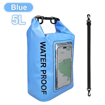2L/5L PVC Swimming Waterproof Bag,Mobile Phone Waterproof Dry Bag for Trekking Drifting Rafting Surfing Boating Storage Bag