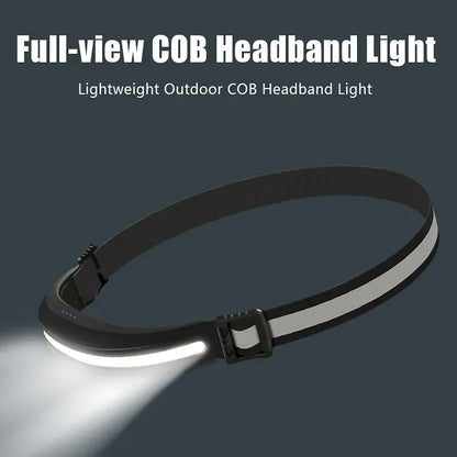Portable COB Headlamp Rechargeable Red and White Light Work Light Outdoor Camping Night Running Floodlight Fishing Headlight