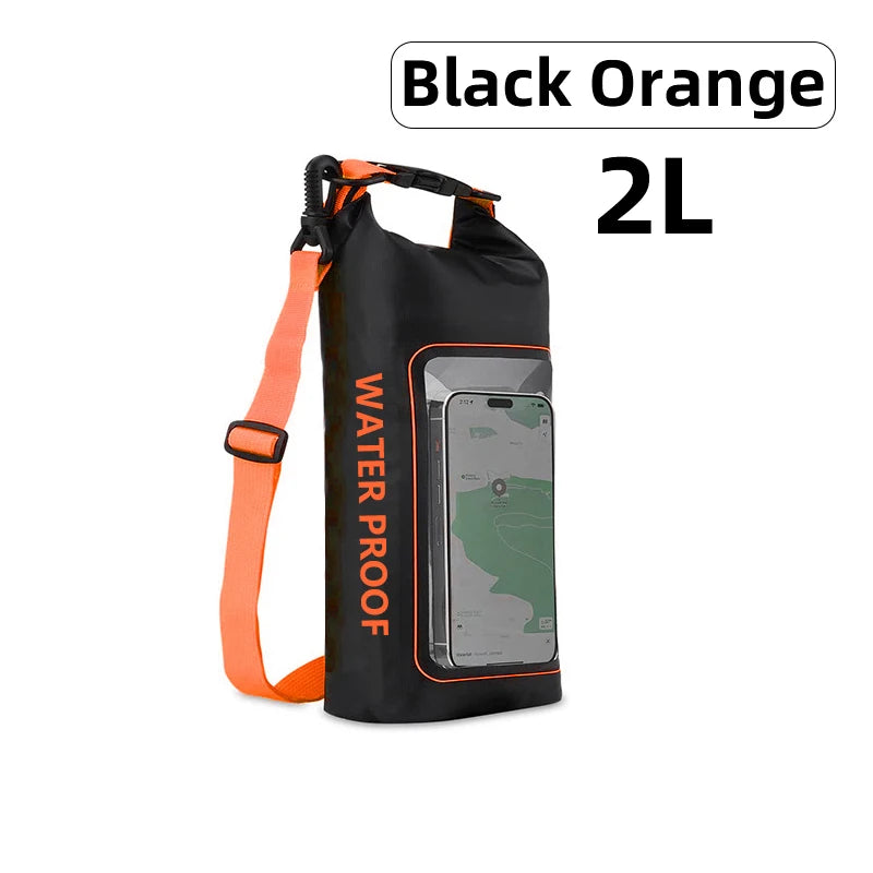2L/5L PVC Swimming Waterproof Bag,Mobile Phone Waterproof Dry Bag for Trekking Drifting Rafting Surfing Boating Storage Bag