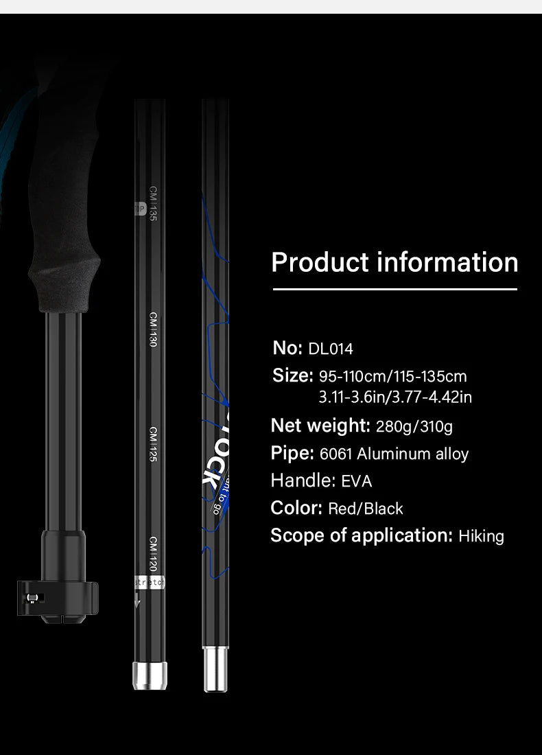 BISINNA 2pcs Ultralight Trekking Poles  Walking Sticks Hiking Canes Folding Aluminum Walking Pole Nodic Walking Sticks
