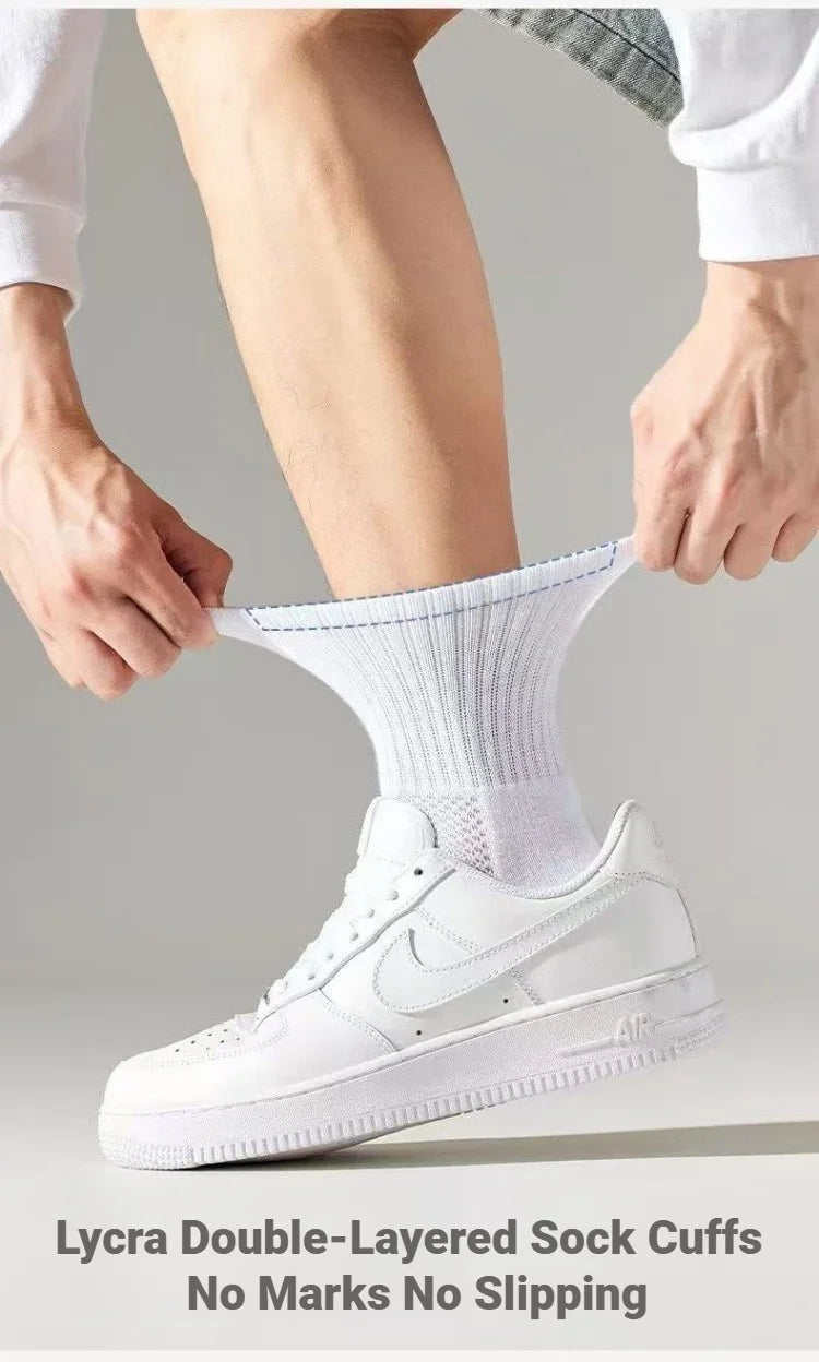 Men's Thick Bottom Sweat Absorbing and Breathable Sports Socks with Bottom Cushion for Running Professional Sports Men's Socks