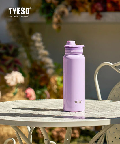 TYESO Stainless Steel Thermal Water Bottle Portable Tumbler Sport Vacuum Flask Keeps Cold and Heat Thermal Mug Car Insulated Cup