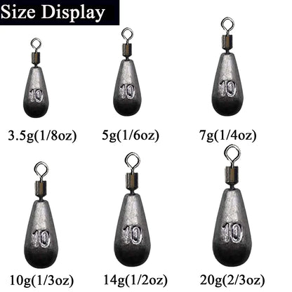 Teardrop Fishing Weight Sinkers (10 Pack)