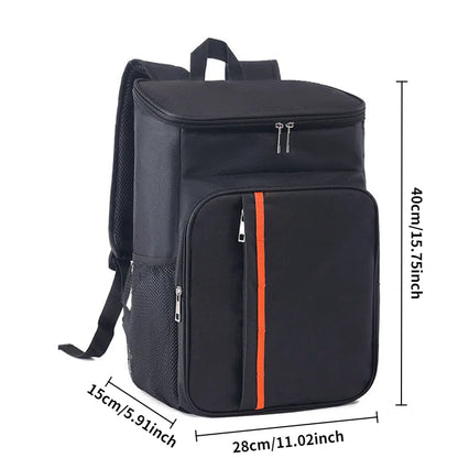 Large Insulated Cooler Backpack, Portable Water Repellent Thermal Food Bag with Double Zippers for Outdoor Picnic Camping Travel