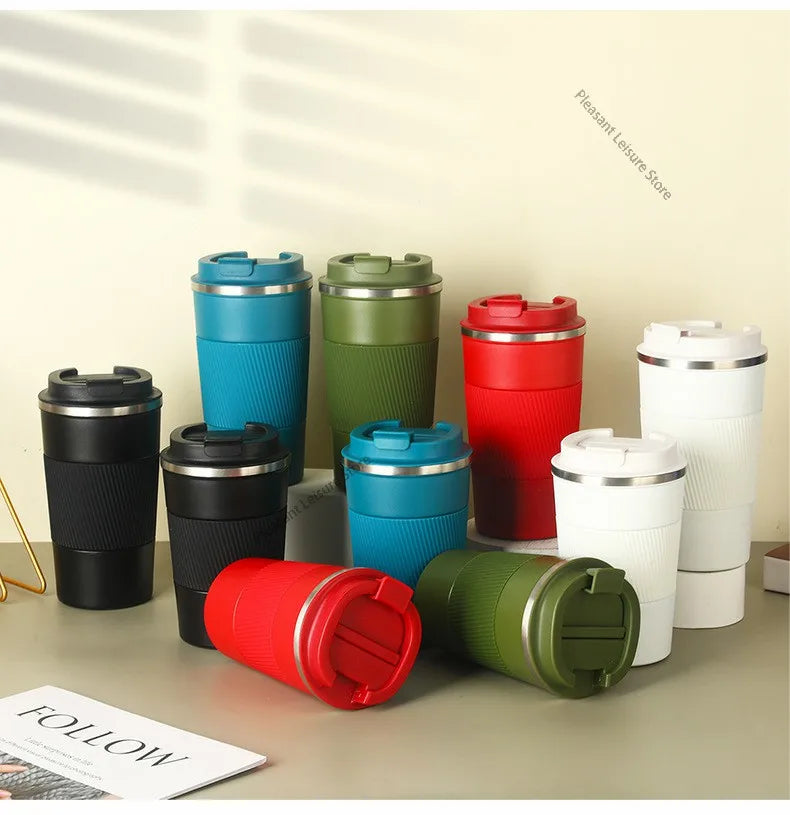 380/510ML Stainless Steel Car Thermal Cup Coffee Cup  for Outdoor Sports Cold and Heat Thermal Mug Tumbler Insulated Flask Water