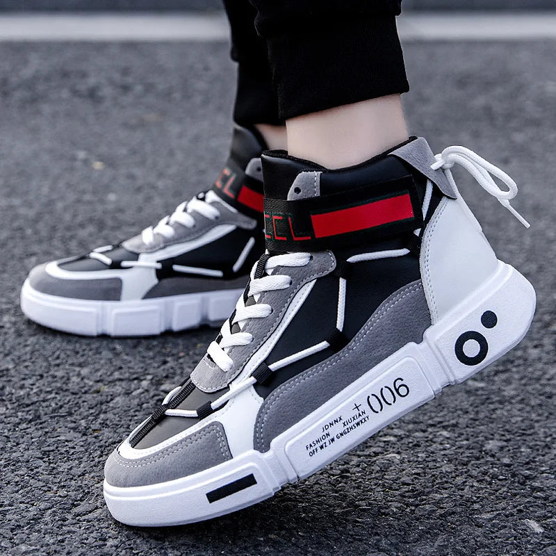 Men’s High Top Sneakers – Breathable Platform Running Shoes, Casual Fashion Lace-Up Trainers for Streetwear & Sports