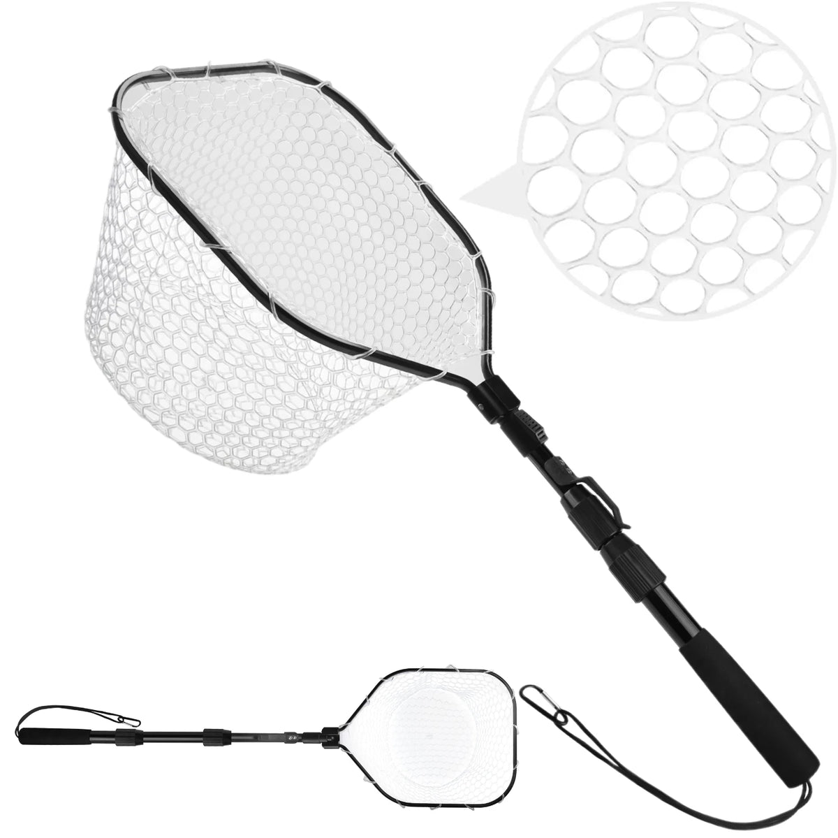 Soft Rubber Mesh Fly Fishing Landing Net