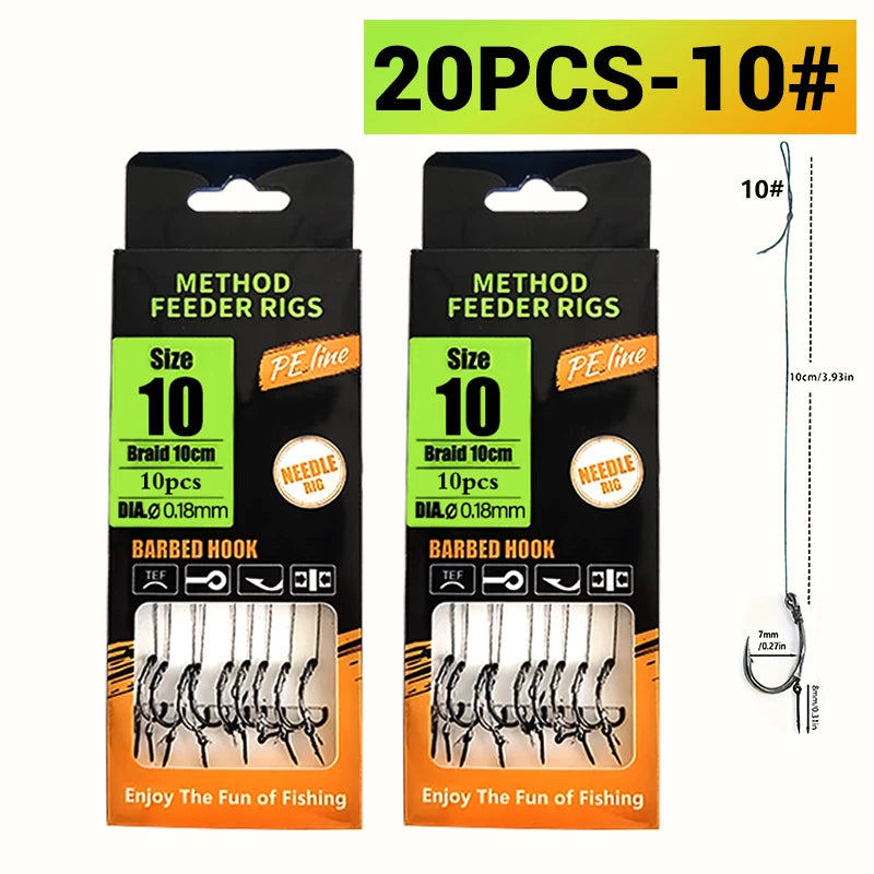 Pre-Tied Carp Hair Rigs (Sizes 6-12)