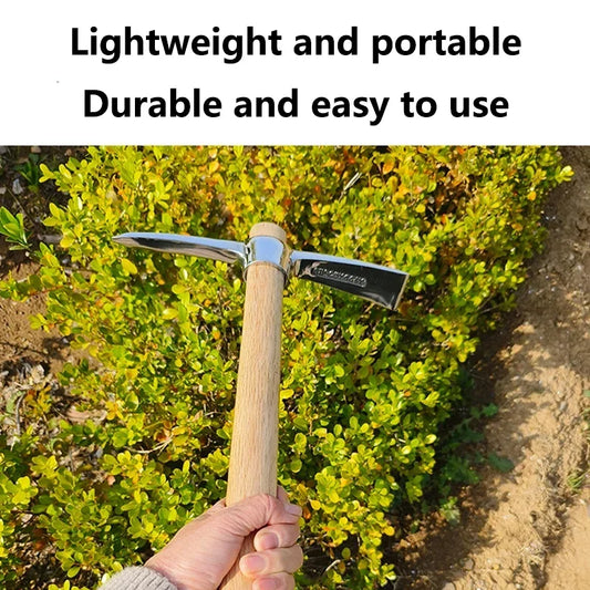 Stainless Steel Pickaxe – Heavy Duty Outdoor Gardening & Root Digging Hoe Axe
