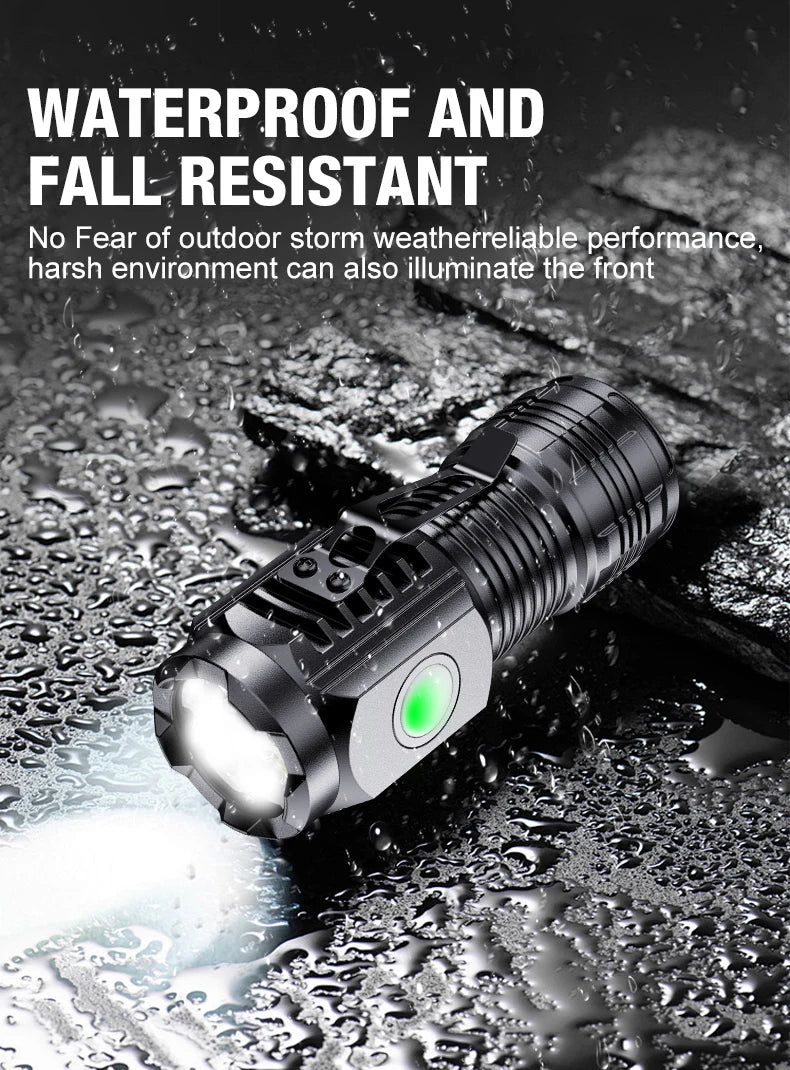 New Ultra Powerful Flashlight 3 Core LED Mini Tactical Flashlight USB Rechargeable High Power LED Torch With Magnet Hand Lamp