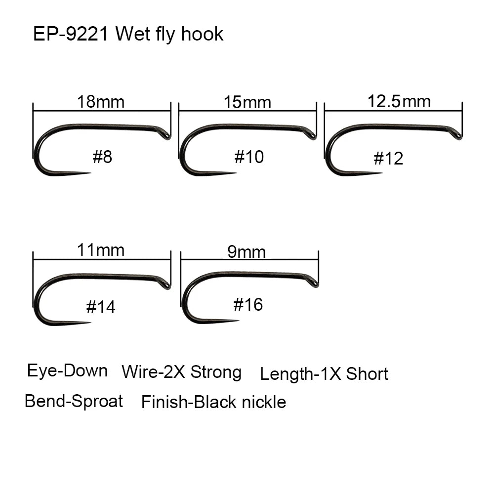 Aventik Barbless Black Nickel Fly Hooks (50 Pack)