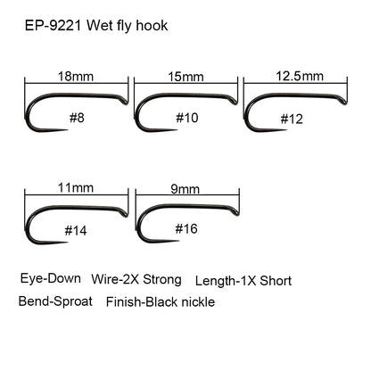 Aventik Barbless Black Nickel Fly Hooks (50 Pack)