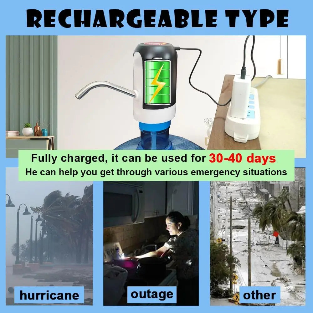 Automatic Water Bottle Pump USB Rechargeable Electric Water Dispenser Portable Universal Drink Water Pump for Office Home Campin