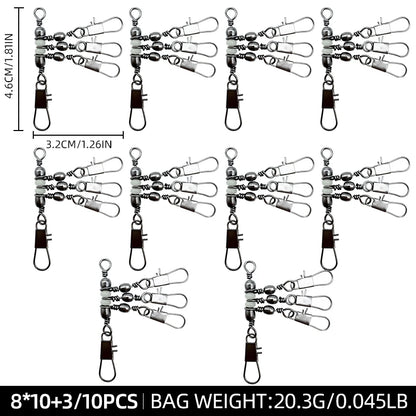 ShareShark Rolling Swivels with Solid Rings (10 Pack)