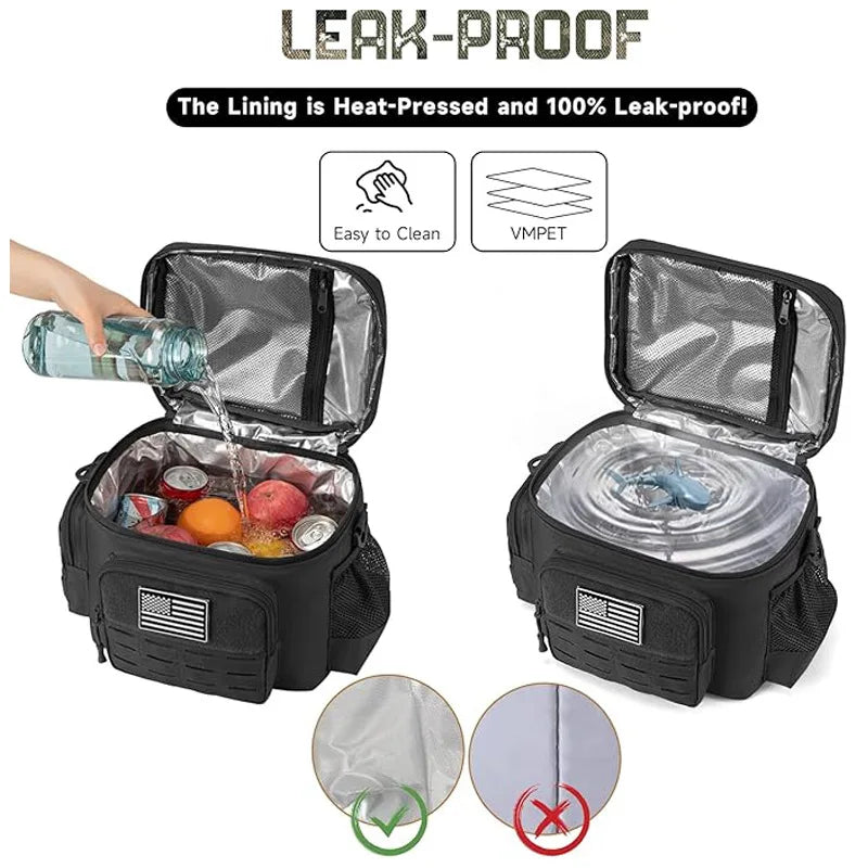Tactical Thermal Cooler Bag Outdoor Heavy Duty Lunch Box Work Leakproof Insulated Durable Lunch Bag For Camping Picnic
