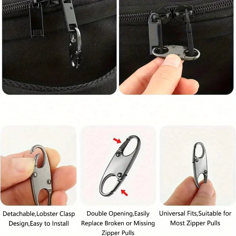 2/4PCS Carabiner Clip Double-layer S-shaped Zipper Clip Used for Outdoor Fishing  Rock Climbing Camping Gadgets and Accessories