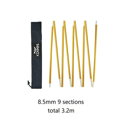 1pcs Xbees Tent Pole 8.5/9.5/11mm Camping Aluminum Alloy Tent Pole 360/400/440CM Camping Essential Accessories