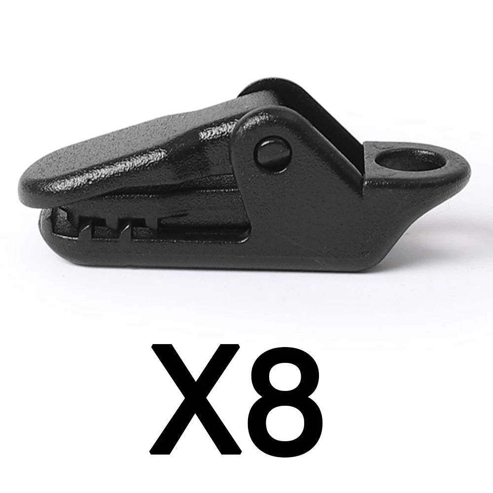 Heavy Duty Tent Clips Windproof Alligator Clamps for Camping Tarp Shelter Outdoor Gear with Rope Survival Tent Stakes Accessorie