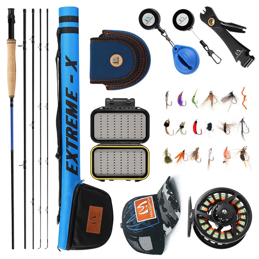 Maxcatch Extreme-X Fly Rod and Reel Starter Kit 3-8WT