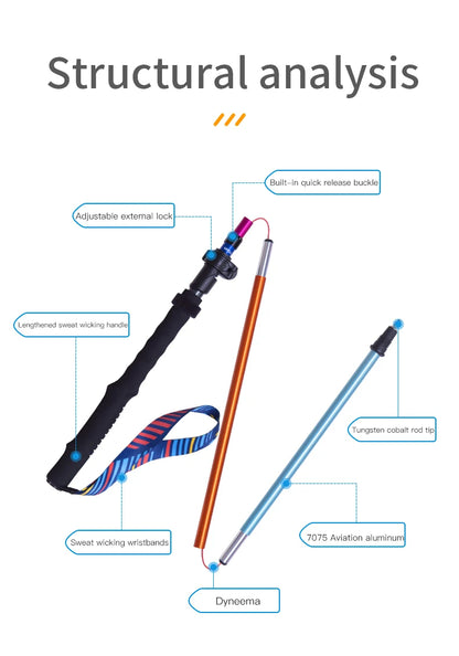 2pcs  AONIJIE All Types of Hiking Trekking Pole Ourdoor Camping Walking Sticks Summarizing 110cm 120cm 130cm