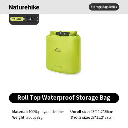 Naturehike Rolled Storage Bag Outdoor Travel Hiking Lightweight Waterproof Vacuum Compression Dispenser Bags Portable Organizer