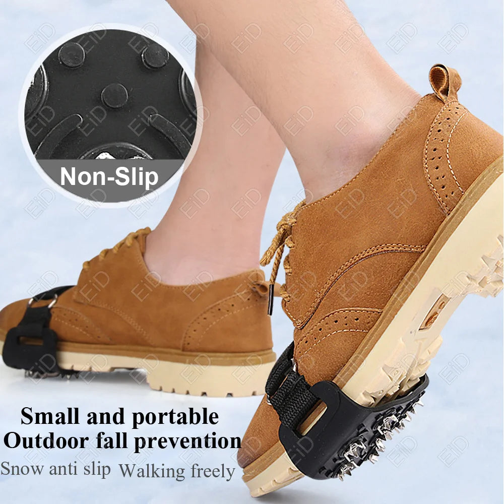 6 Steel Studs Crampons Snow Grips Cleats for Ice and Snow Anti-Slip Rubber Traction Cleats Hiking Walking Climbing Shoe Covers