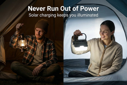 Solar Powered Camping Lantern with Ultra Long Battery Life for Outdoor Tent Emergency Lighting Home Use