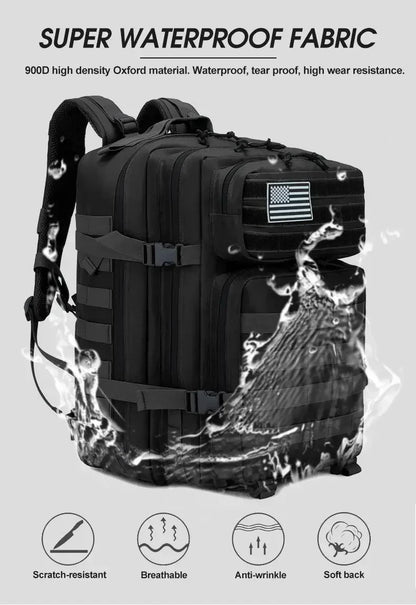 2Q-50L Tactical Backpack Men's Travel Large Capacity Rucksacks Men Waterproof Outdoor 1Sports Multi-functional Bags