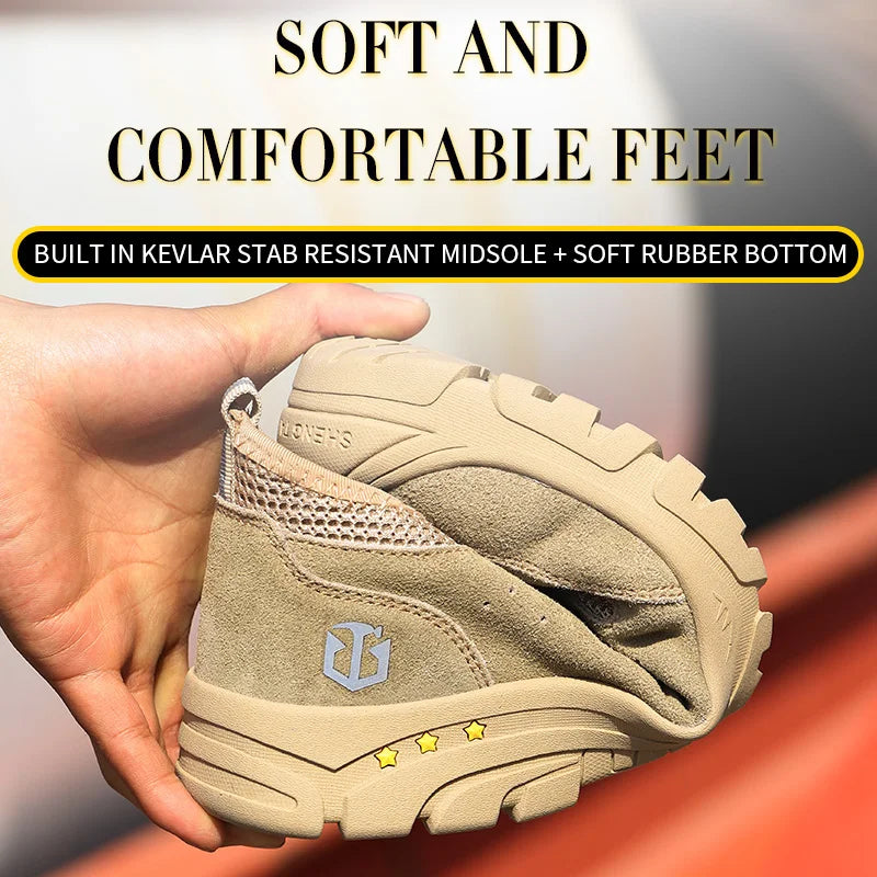 Men’s Safety Shoes – Impact & Puncture Resistant, Breathable Lightweight Non-Slip Work Sneakers