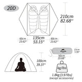 Naturehike Mongar 20D Nylon outdoor ultralight hiking adventure tent Waterproof Folding Camping 2 man camper tent