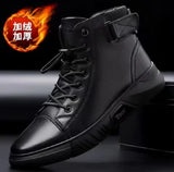 Men’s Casual Leather Sneakers – Wear-Resistant, Breathable Outdoor Training & Trekking Shoes
