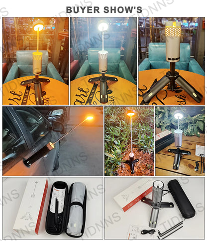 10000mAh Camping Light USB Rechargeable LED Emergency Lamp Outdoor Portable Lanterns with Magnetic Flashlight for BBQ Tents
