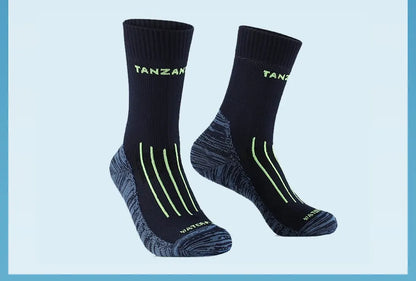 Waterproof Socks for Men Warm Snow Thermal Sports Sock PORELLE MEMBRANES Snowboard Cycling Ski Bicycle Winter Black Blue