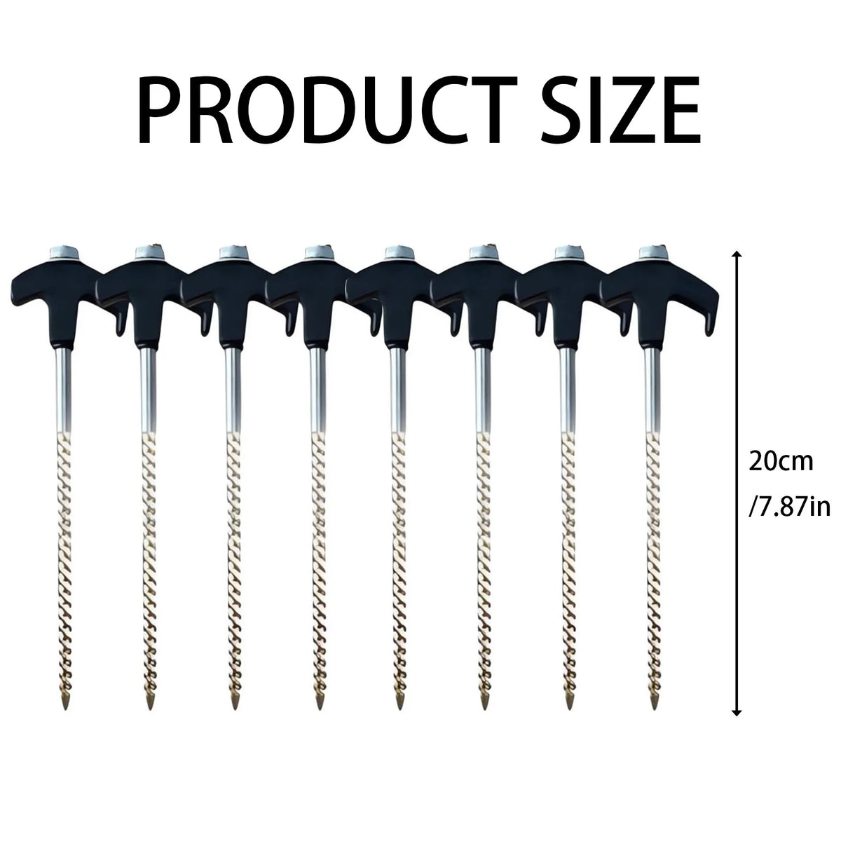 Outdoor Camping Tent Stakes Versatile Anchoring Metal Threaded Tent Spikes for Securing Tents Canopies Tarps