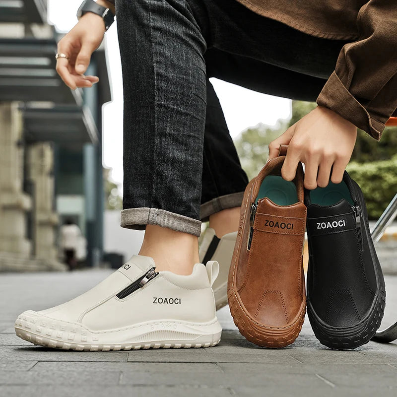 Men’s Summer Casual Work Shoes – Breathable Slip-On Sneakers with Anti-Pressure Sole & Wear-Resistant Design