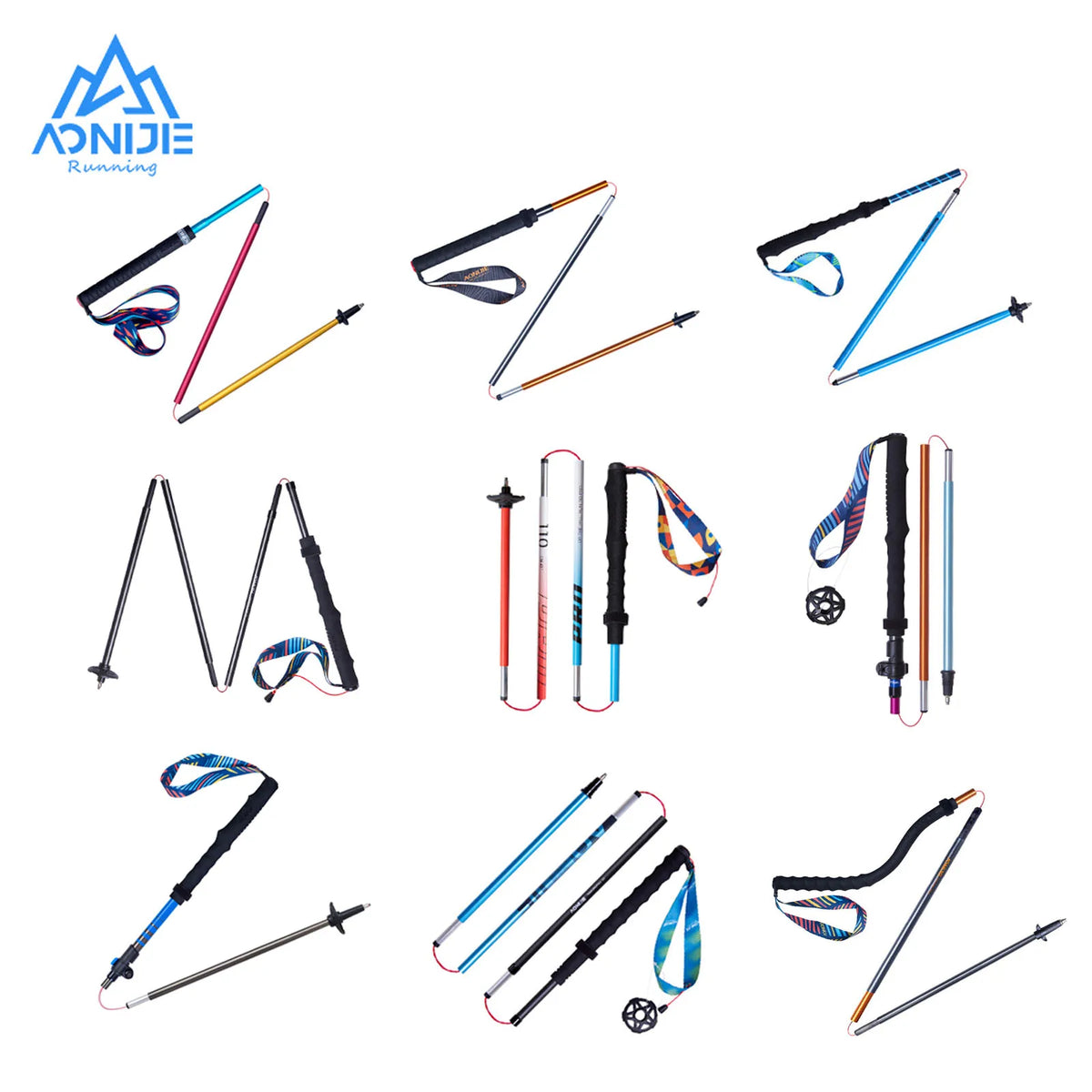 2pcs  AONIJIE All Types of Hiking Trekking Pole Ourdoor Camping Walking Sticks Summarizing 110cm 120cm 130cm