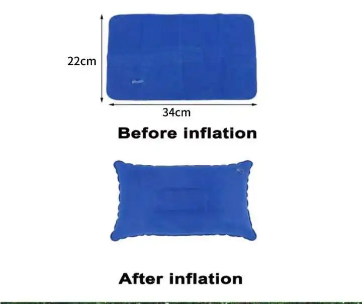Portable Fold Inflatable Air Pillow Outdoor Travel Sleeping Camping PVC Neck Stretcher Backrest Plane Comfortable Pillow