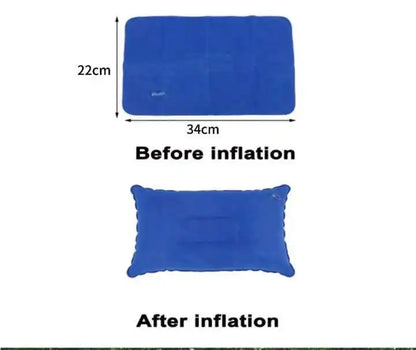 Portable Fold Inflatable Air Pillow Outdoor Travel Sleeping Camping PVC Neck Stretcher Backrest Plane Comfortable Pillow