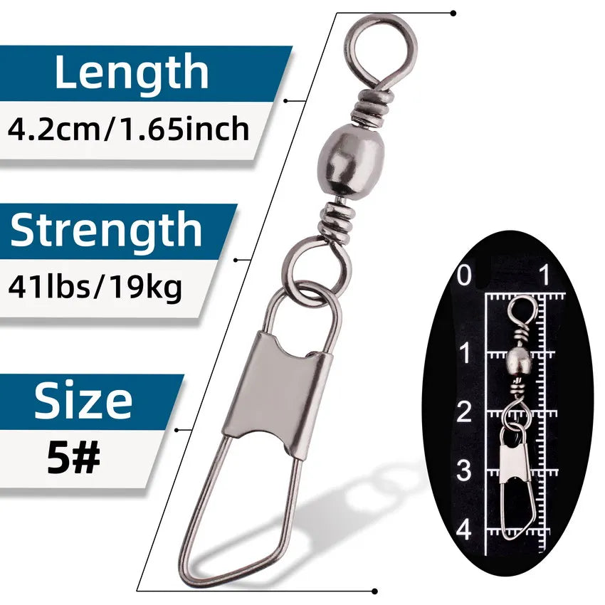 Brass Barrel Swivels with Interlock Snaps (50 Pack)