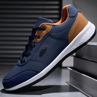 2025 Men’s Waterproof Leather Walking Sneakers – Non-Slip Casual Sports Shoes for Spring & Autumn